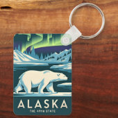 ヴィンテージ旅行アラスカ北部ライトポーラーベア キーホルダー (裏面)