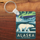 ヴィンテージ旅行アラスカ北部ライトポーラーベア キーホルダー (正面)