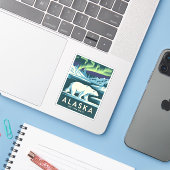 ヴィンテージ旅行アラスカ北部ライトポーラーベア シール (ノートパソコンとiPhone)