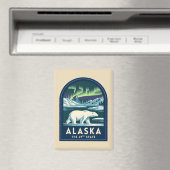 ヴィンテージ旅行アラスカ北部ライトポーラーベア マグネット (インサイチュ (食洗機))