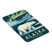 ヴィンテージ旅行アラスカ北部ライトポーラーベア マグネット (右側)