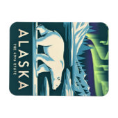 ヴィンテージ旅行アラスカ北部ライトポーラーベア マグネット (横)