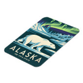 ヴィンテージ旅行アラスカ北部ライトポーラーベア マグネット (左側)