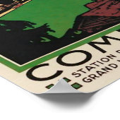 ヴィンテージ旅行アールデコポスターCombloux，フランス ポスター (角)