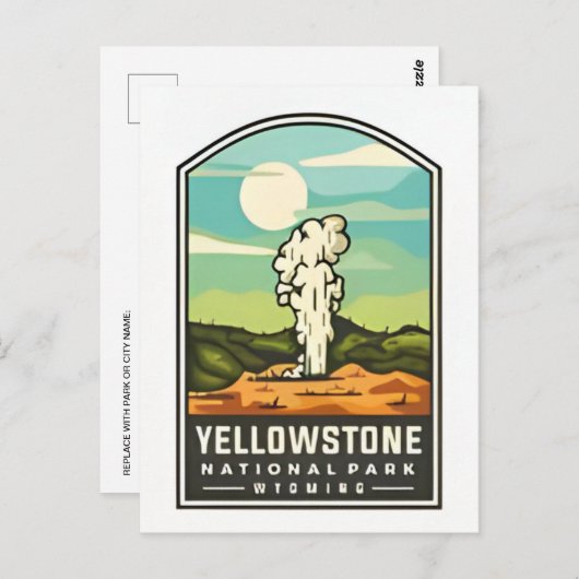 ヴィンテージ旅行イエローストーン国立公園ワイオミング ポストカード (正面/裏面)