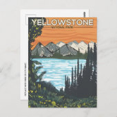 ヴィンテージ旅行イエローストーン国立公園ワイオミング ポストカード (正面/裏面)