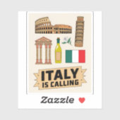 ヴィンテージ旅行イタリア象徴的な国家シンボルレトロ シール (シート)