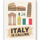 ヴィンテージ旅行イタリア象徴的な国家シンボルレトロ シール (正面)