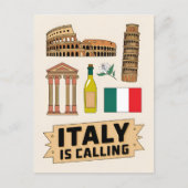 ヴィンテージ旅行イタリア象徴的な国家シンボルレトロ ポストカード (正面)