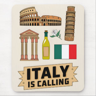ヴィンテージ旅行イタリア象徴的な国家シンボルレトロ マウスパッド