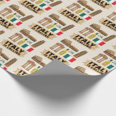 ヴィンテージ旅行イタリア象徴的シンボル ラッピングペーパー (角)