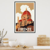 ヴィンテージ旅行イタリア,フィレンツェ – ポスター (キッチン)