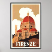 ヴィンテージ旅行イタリア，フィレンツェ –  ポスター (正面)