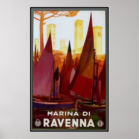 ヴィンテージ旅行イタリア，ラヴェンナ –  ポスター (正面)