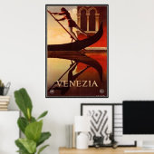 ヴィンテージ旅行イタリア，ヴェネツィア –  ポスター (ホームオフィス)