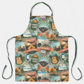 ヴィンテージ旅行エクスプローラーパターン エプロン (正面)