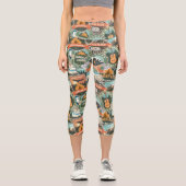 ヴィンテージ旅行エクスプローラーパターン カプリレギンス (正面)