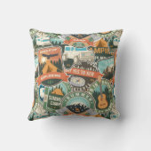 ヴィンテージ旅行エクスプローラーパターン クッション (裏面)