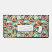 ヴィンテージ旅行エクスプローラーパターン デスクマット (キーボード&マウス)