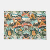 ヴィンテージ旅行エクスプローラーパターン ドアマット (正面)