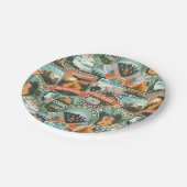 ヴィンテージ旅行エクスプローラーパターン ペーパープレート (アングル)