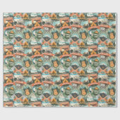 ヴィンテージ旅行エクスプローラーパターン ラッピングペーパー (フラット)