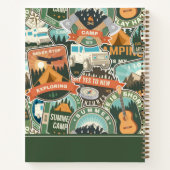 ヴィンテージ旅行エクスプローラーパターン |名前の追加 ノートブック (裏面)
