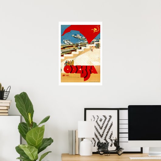 ヴィンテージ旅行オデッサ・ウクライナソ連 ポスター (ホームオフィス)
