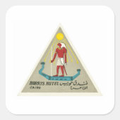 ヴィンテージ旅行カイロエジプトのホテルのラベルの芸術 スクエアシール (正面)