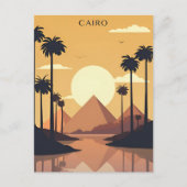 ヴィンテージ旅行カイロエジプトピラミッド&スフィンクス・ギザ ポストカード (正面)