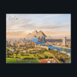 ヴィンテージ旅行カイロエジプトピラミッド&スフィンクス・ギザ ポストカード<br><div class="desc">ヴィンテージ,レトロモダン,旅行,水色,クラシック,アフリカ,カイロ,エジプト,ピラミッド,スフィンクス,ギザ,</div>