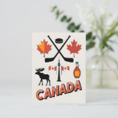 ヴィンテージ旅行カナダ国家アイコンベクトルスタイル ポストカード (スタンド正面)