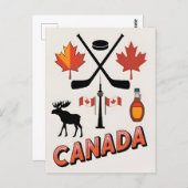 ヴィンテージ旅行カナダ国家アイコンベクトルスタイル ポストカード (正面/裏面)