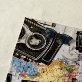 ヴィンテージ旅行カメラパターン ビーチタオル (インサイチュ)