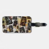 ヴィンテージ旅行カメラパターン ラゲッジタグ (裏面横)