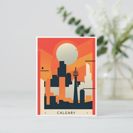 ヴィンテージ旅行カルガリーAlbertaカナダエドモントン ポストカード (スタンド正面)