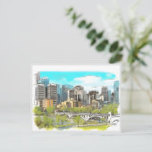 ヴィンテージ旅行カルガリーAlbertaカナダエドモントン ポストカード (スタンド正面)