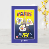 ヴィンテージ旅行カードパリフランス航空ヨーロッパ カード (黄色い花)