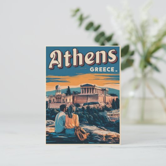 ヴィンテージ旅行ギリシャのギフトクーデターのアテネの首都 ポストカード (スタンド正面)