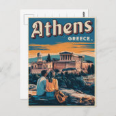ヴィンテージ旅行ギリシャのギフトクーデターのアテネの首都 ポストカード (正面/裏面)
