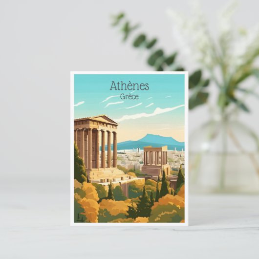 ヴィンテージ旅行ギリシャAthenesグレースツーリズム ポストカード (スタンド正面)