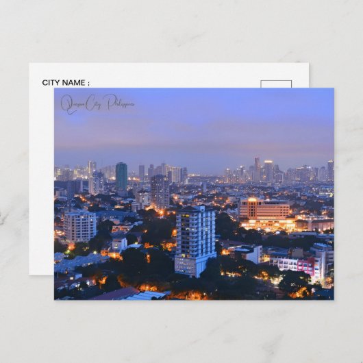 ヴィンテージ旅行クイソン市フィリピンシティレトロ ポストカード (正面/裏面)