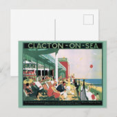 ヴィンテージ旅行クラクトンオンシーエセックスイングランドのポスター ポストカード (正面/裏面)