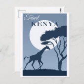ヴィンテージ旅行ケニアアフリカアフリカキリン ポストカード (正面/裏面)