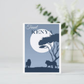 ヴィンテージ旅行ケニアアフリカライオン ポストカード (スタンド正面)