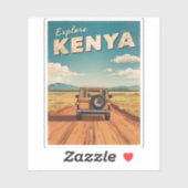 ヴィンテージ旅行ケニヤアフリカ風景レトロ風光明媚 シール (シート)