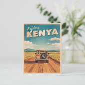 ヴィンテージ旅行ケニヤアフリカ風景レトロ風光明媚 ポストカード (スタンド正面)