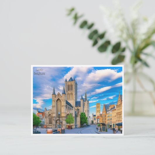 ヴィンテージ旅行ゲントガドベルギーケ ポストカード (スタンド正面)