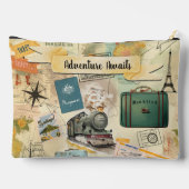 ヴィンテージ旅行コラージュ大 アクセサリーポーチ (裏面)