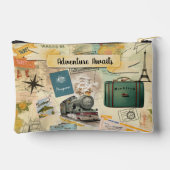 ヴィンテージ旅行コラージュ小 アクセサリーポーチ (裏面)